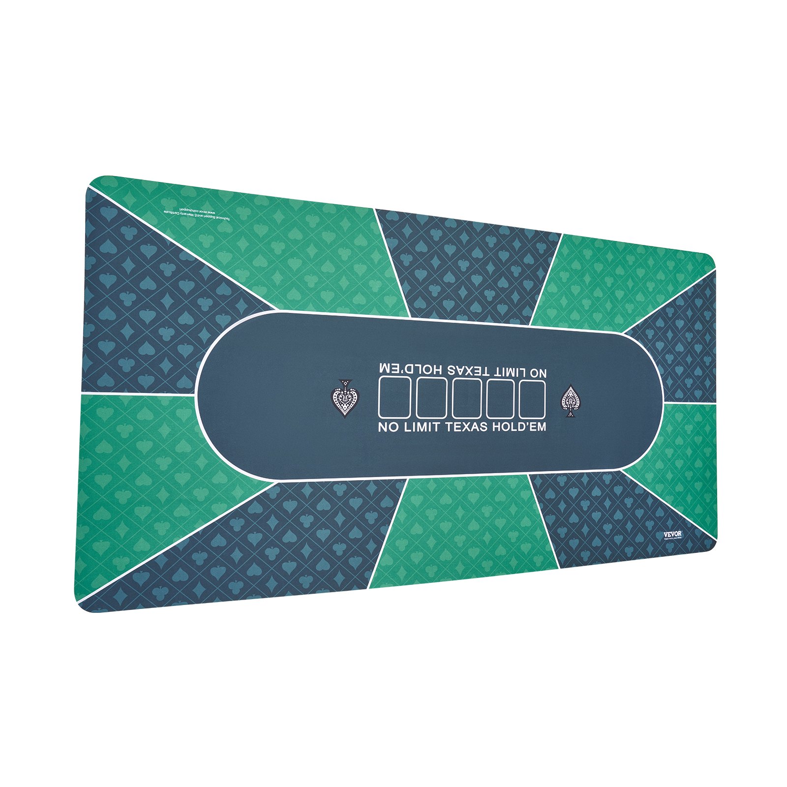 VEVOR Poker Mat, Poker Table Top, 180 x 90 cm, Poker Table Mat, 6-8 Players, Foldable Poker Table Top with Carrying Bag, Waterproof Poker Carpet for Poker Games, Poker Room, Rectangular, Green