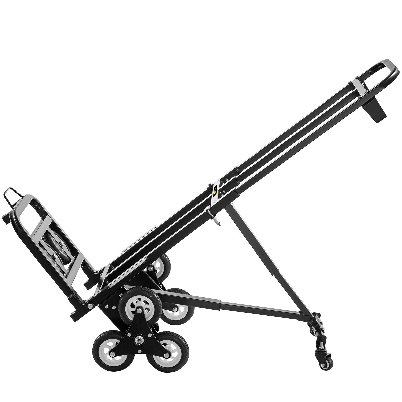 Carrello Pieghevole per Scale da 208KG Carrello Manuale con 6 Ruote in Nero