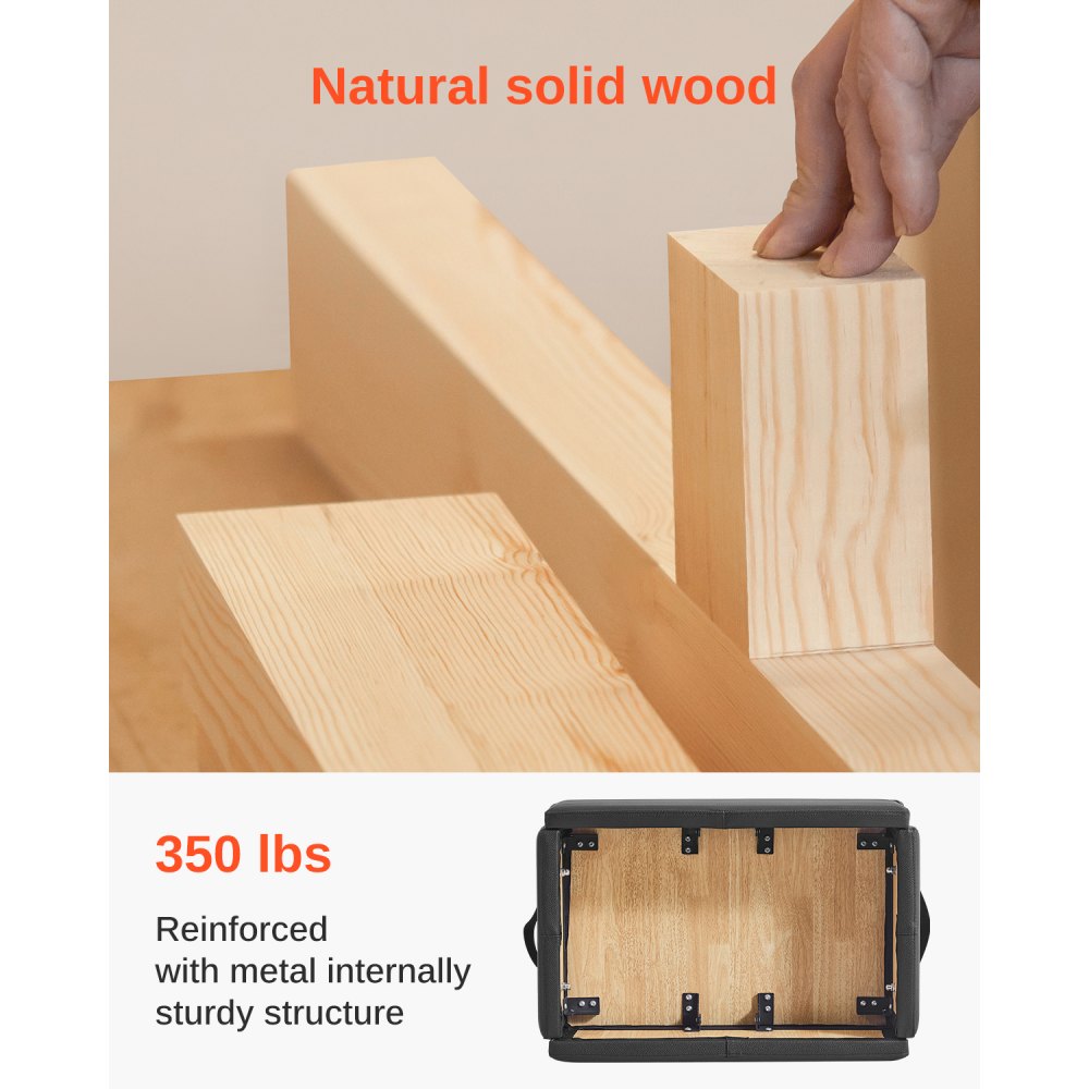 VEVOR Scatola per Riformatore per Pilates, 625x435x240 mm Pilates Seduta Scatola per Esercizi Attrezzatura Pilates in Legno Premium, Migliora Forza e Equilibrio, Gamma di Movimenti, Nero