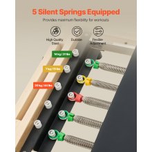 VEVOR Riformatore Pilates Pieghevole 2380 x 680 x 570 mm Macchina per Allenamento Pilates in Legno per Uso in Palestra Domestica, con Doppia Resistenza, Molle e Corda, Set Riformatore con Seduta