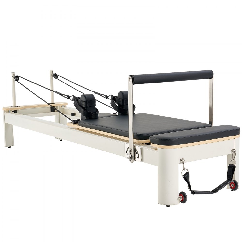 VEVOR Macchina per Riformatore per Pilates, Letto con Seduto Scatola, per Casa Palestra Utenti Avanzati e Principianti, Attrezzatura con Doppia Resistenza Molla e Corda 2450x710x930mm