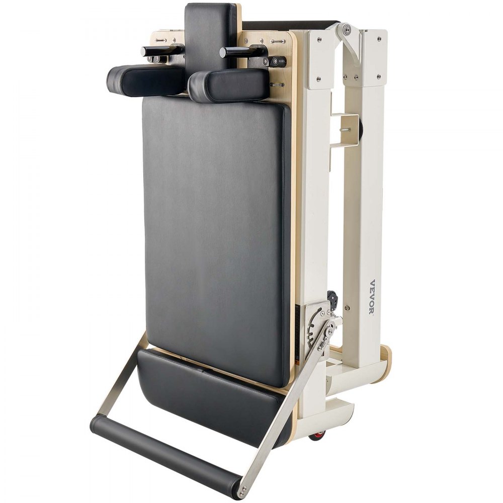 VEVOR Macchina Pieghevole per Riformatore per Pilates, Letto con Seduto Scatola, per Casa Palestra Utenti Avanzati Principianti con Doppia Resistenza Molla e Corda, 2215 x 700 x 830 mm