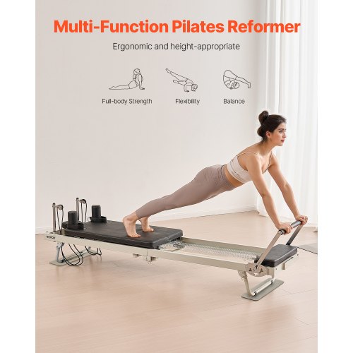 Tavola Pilates Reformer Pieghevole | Per Allenamento Casa | Con Accessori Per Braccia E Addominali | Leggera E Portatile - Foto 9