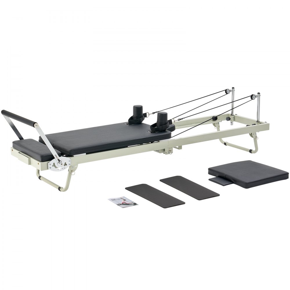 VEVOR Riformatore Pilates Pieghevole, Macchina per Allenamento Pilates per Palestra Casa, Letto Pilates con Doppia Resistenza Molla e Corda, per Utenti Avanzati Principianti, Fino a 181,4 kg