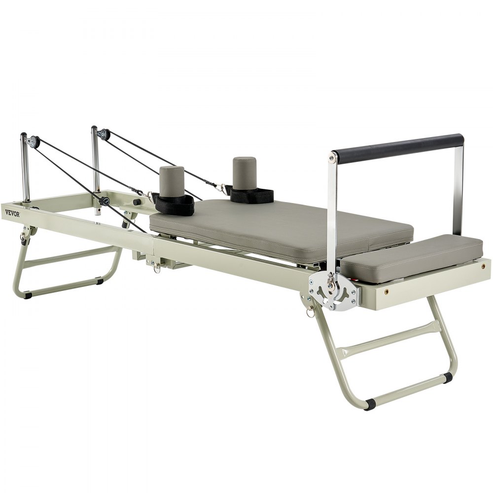 VEVOR Riformatore Pilates Pieghevole, Macchina per Allenamento Pilates per Palestra Casa, Letto Pilates con Doppia Resistenza Molla e Corda, per Utenti Avanzati Principianti, 2080x560x725 mm