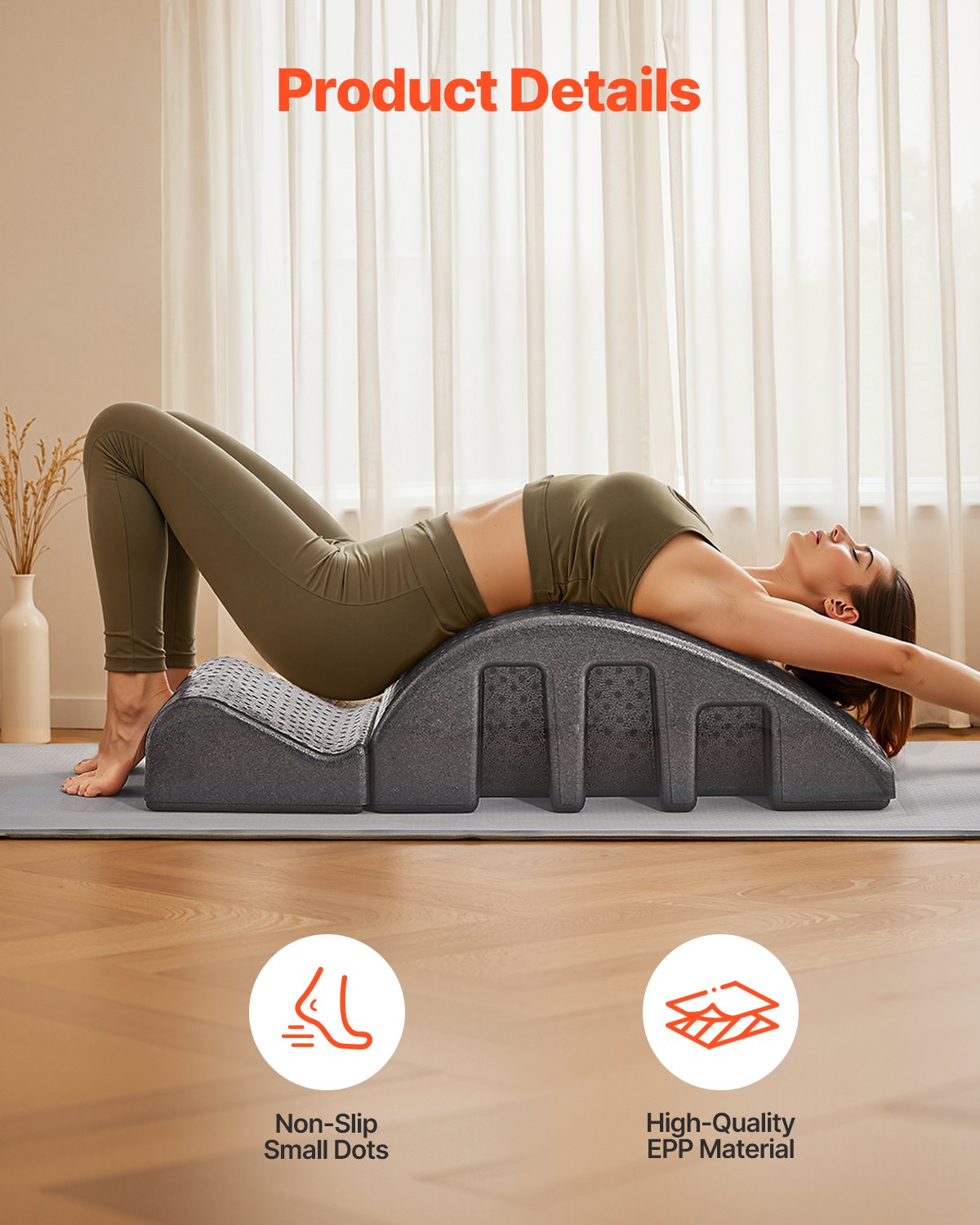 VEVOR Correttore per Colonna Vertebrale Pilates, Strumento per Allenamento Fitness in Schiuma, Attrezzatura Corpo per Colonna Vertebrale, Equilibrio, Esercizi Rafforzamento del Nucleo