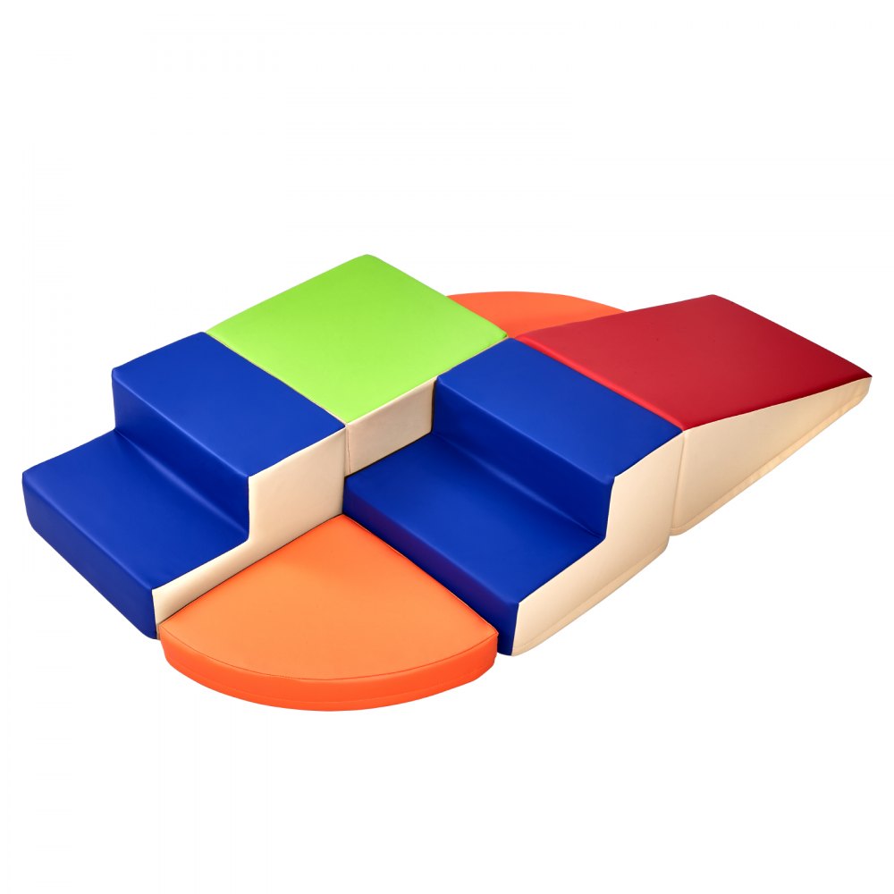 VEVOR Giocattoli da Arrampicata, Giocattoli da Arrampicata in Schiuma e Pelle per Bambini, Blocchi Arrampicata, per Attività di Arrampicata e Scalata per Gattonare e Scivolare, Set 6 pezzi