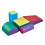 VEVOR Soft Building Blocks, 5-Piece Set, Foam Building Blocks for Toddlers from 6 Months to 3 Years, Large Building Blocks Made of PU Leather, Indoor Climbing & Crawling Activity Playset for Crawling & Sliding