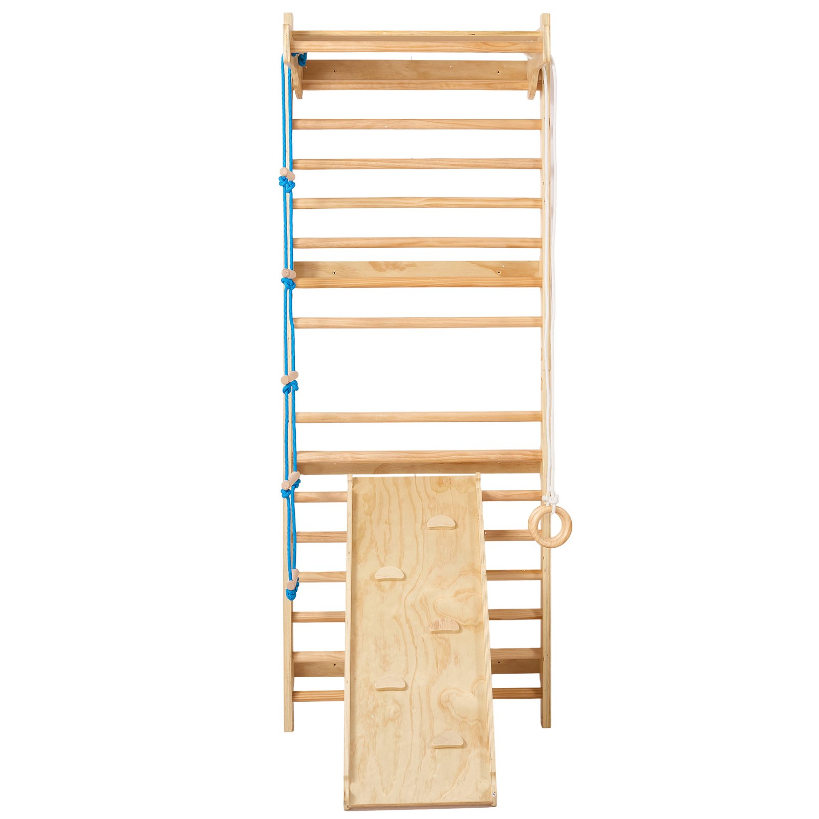 VEVOR Swedish Ladder Wall, 15-Step Wooden Climbing Toy for Indoor Playgrounds, 100 kg Load Capacity, Swedish Wall Ladder for Children & Adults, Pine Wood Climbing Wall
