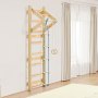 VEVOR Palestra da Parete con Scala Svedese, Palestra da Giungla a 8 Livelli, Sbarre in Legno Massello con Carico di 220 LB, Set da Arrampicata con Anelli, Barra per Trazioni, Scala da Parete