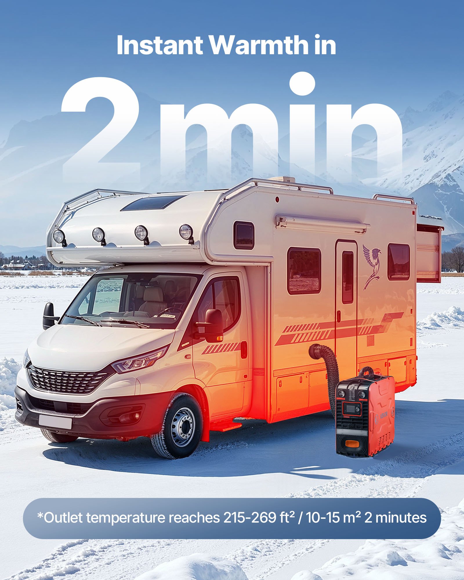 VEVOR Riscaldatore Diesel, Riscaldatore d'Aria Diesel Portatile All-in-One da 8 kW DC 12 V con Controllo Tramite App Bluetooth, Telecomando e Schermo LCD, Serbatoio del Carburante da 4,5 L