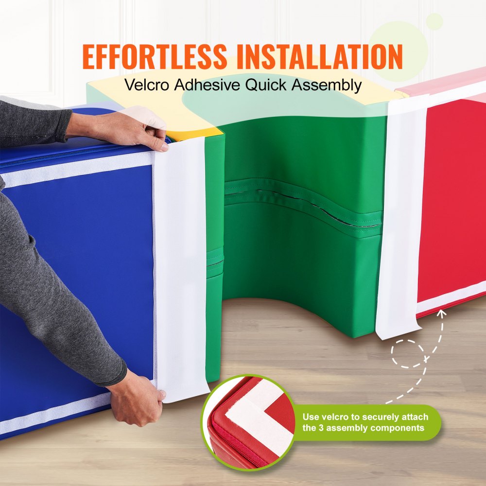 VEVOR Single Tunnel Climber, Toddler Playset, Foam Climbing Blocks for Toddlers, Children's Tunnel Maze with Stairs and Ramp, Indoor for Toddlers and Preschoolers, 3 Pieces