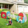 VEVOR Tenda da Gioco per Bambini 3 in 1 con Tunnel Neonati Bambini, Casetta da Gioco Pop Up per Interni/Esterni con Borsa per il Trasporto e Cinghie, Multicolore Rosso/Giallo/Blu