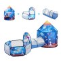 VEVOR Tenda da Gioco per Bambini 3 in 1 con Tunnel Neonati Bambini, Interni/Esterni con Borsa per il Trasporto e Cinghie Regali di Compleanno, Tema Razzo di Colore Blu Reale