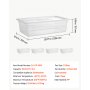 VEVOR 4-Pack Polypropylene Food Pans, Full Size, 15cm Deep, Lid, Prep Table for Restaurants, Buffets, Salad Bars, Commercial Food Storage Containers, Dishwasher Compatible, Stackable, Scale Markings