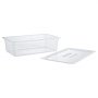 VEVOR 4-Pack Polypropylene Food Pans, Full Size, 15cm Deep, Lid, Prep Table for Restaurants, Buffets, Salad Bars, Commercial Food Storage Containers, Dishwasher Compatible, Stackable, Scale Markings