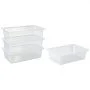 VEVOR 4-Pack Polypropylene Food Pans, Full Size, 15cm Deep, Lid, Prep Table for Restaurants, Buffets, Salad Bars, Commercial Food Storage Containers, Dishwasher Compatible, Stackable, Scale Markings