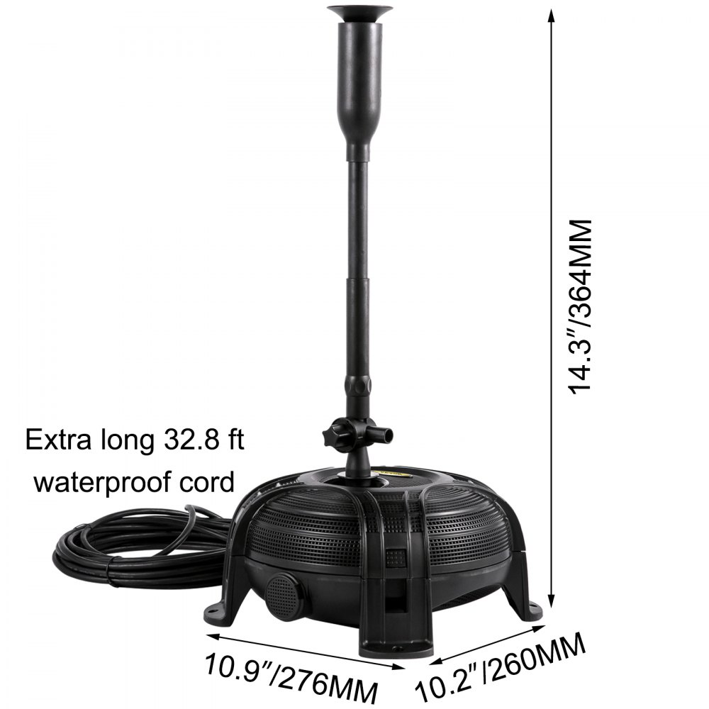 Vevor Pompa Filtro Per Laghetto Pompa Fontana A Cascata 2500 L/h Con Spruzzatore