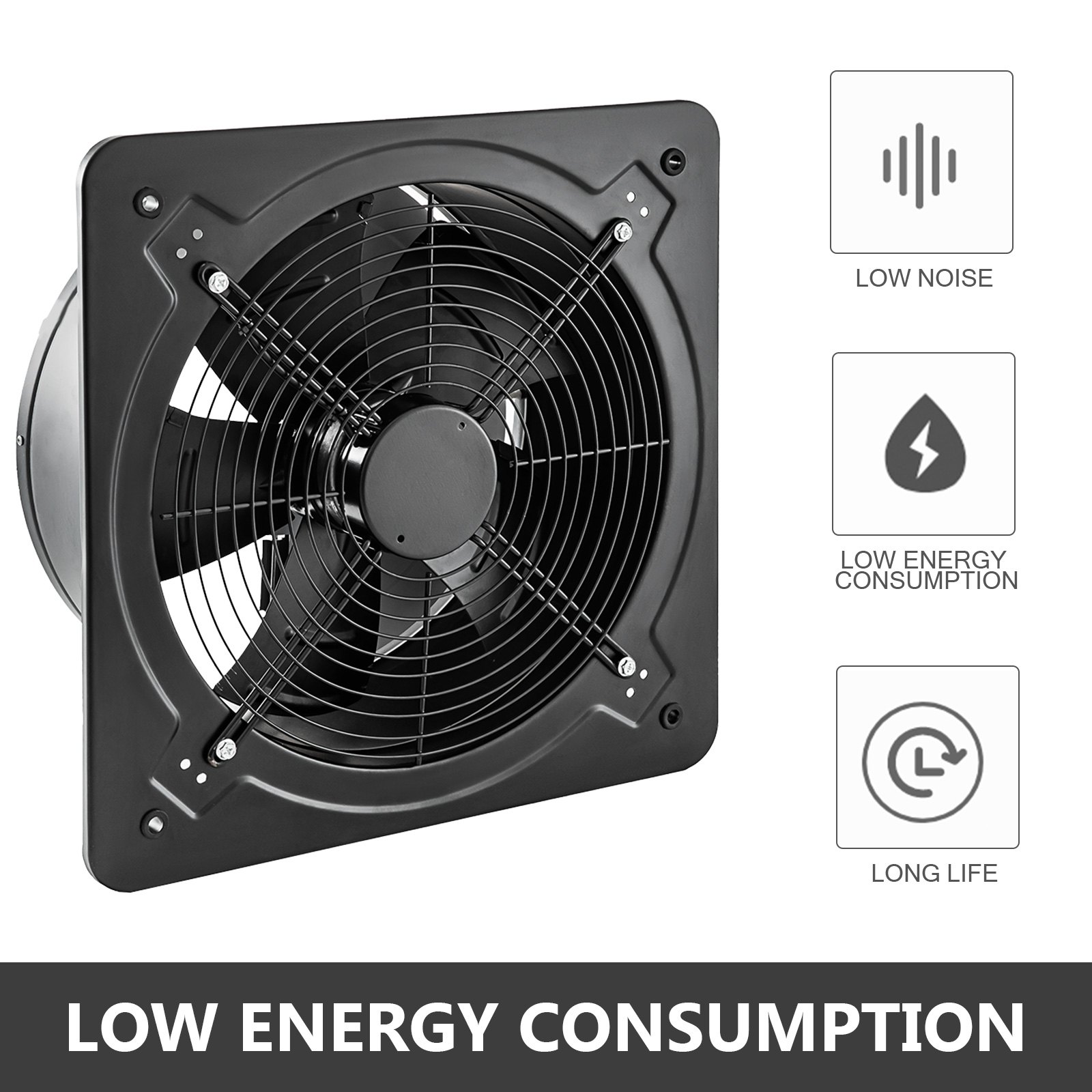 Ventilatore Ventola Assiale Aspirante ø35cm 4300m3/h 125w Aspiratore Industriale