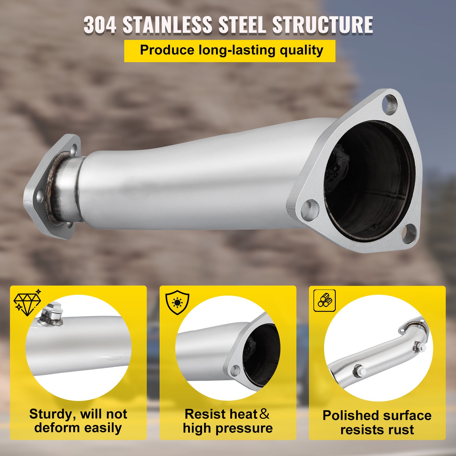 Tubo convertitore di scarico downpipe ad alto flusso adatto