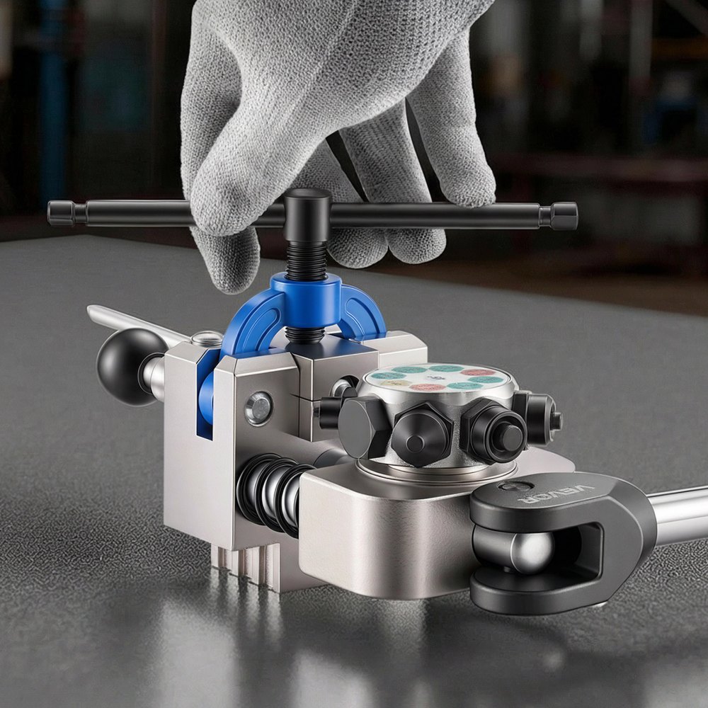 VEVOR Kit di Strumenti per Svasatura Tubi Freno, Kit Professionale di Strumenti per Svasatura Doppia a 45° per Tubi Sottili in Acciaio, Rame e Alluminio da 4,76 mm, 6,35 mm, 7,94 mm, 9,52 mm, Multiuso