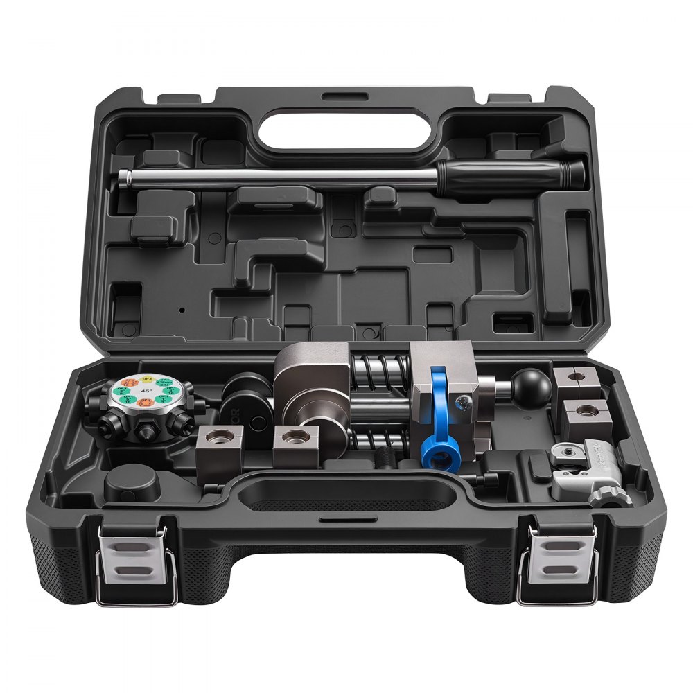 VEVOR Kit di Strumenti per Svasatura Tubi Freno, Kit Professionale di Strumenti per Svasatura Doppia a 45° per Tubi Sottili in Acciaio, Rame e Alluminio da 4,76 mm, 6,35 mm, 7,94 mm, 9,52 mm, Multiuso