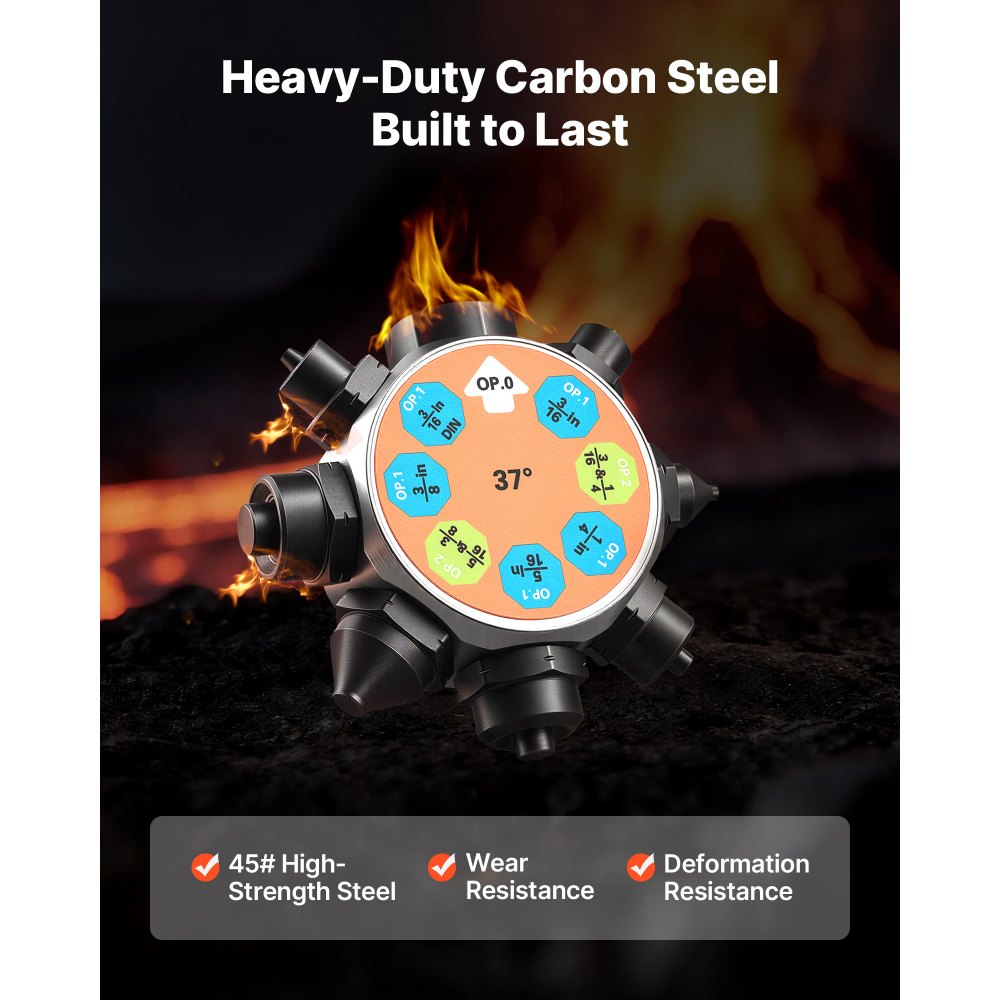 VEVOR Kit di Strumenti per Svasatura Doppia a 45° e 37° per Tubi Freno, Kit di Strumento Professionale per Svasatura Tubi Sottili in Acciaio, Rame e Alluminio da 4,76 mm, 6,35 mm, 7,94 mm e 9,52 mm