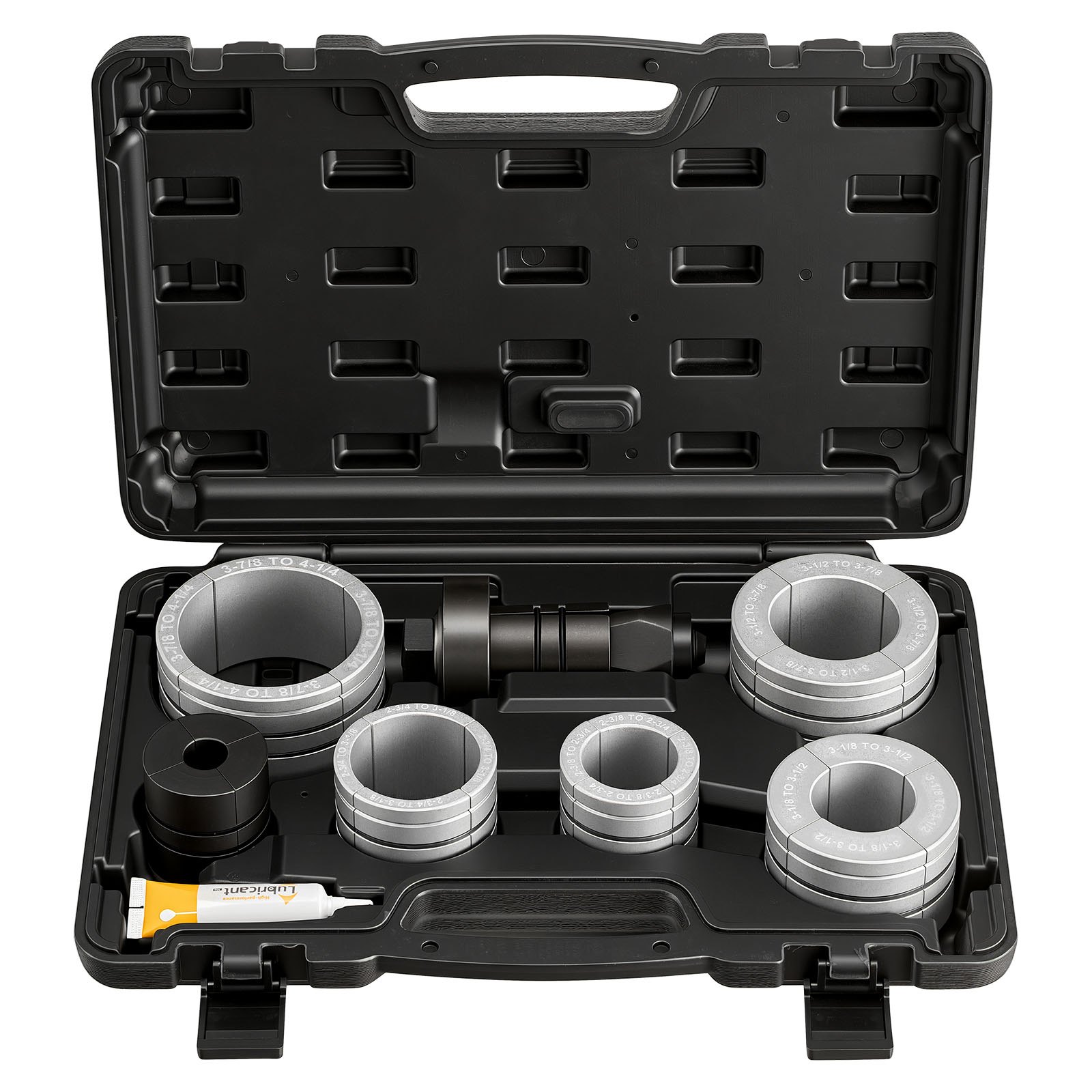 VEVOR Kit di Strumenti per Svasatura, Kit di Utensile per Espansione dei Tubi di Scarico, Allargatore per Tubi di Scarico da 41,27 mm a 107,95 mm, con 7 Collettori Robusti e Custodia per Trasporto
