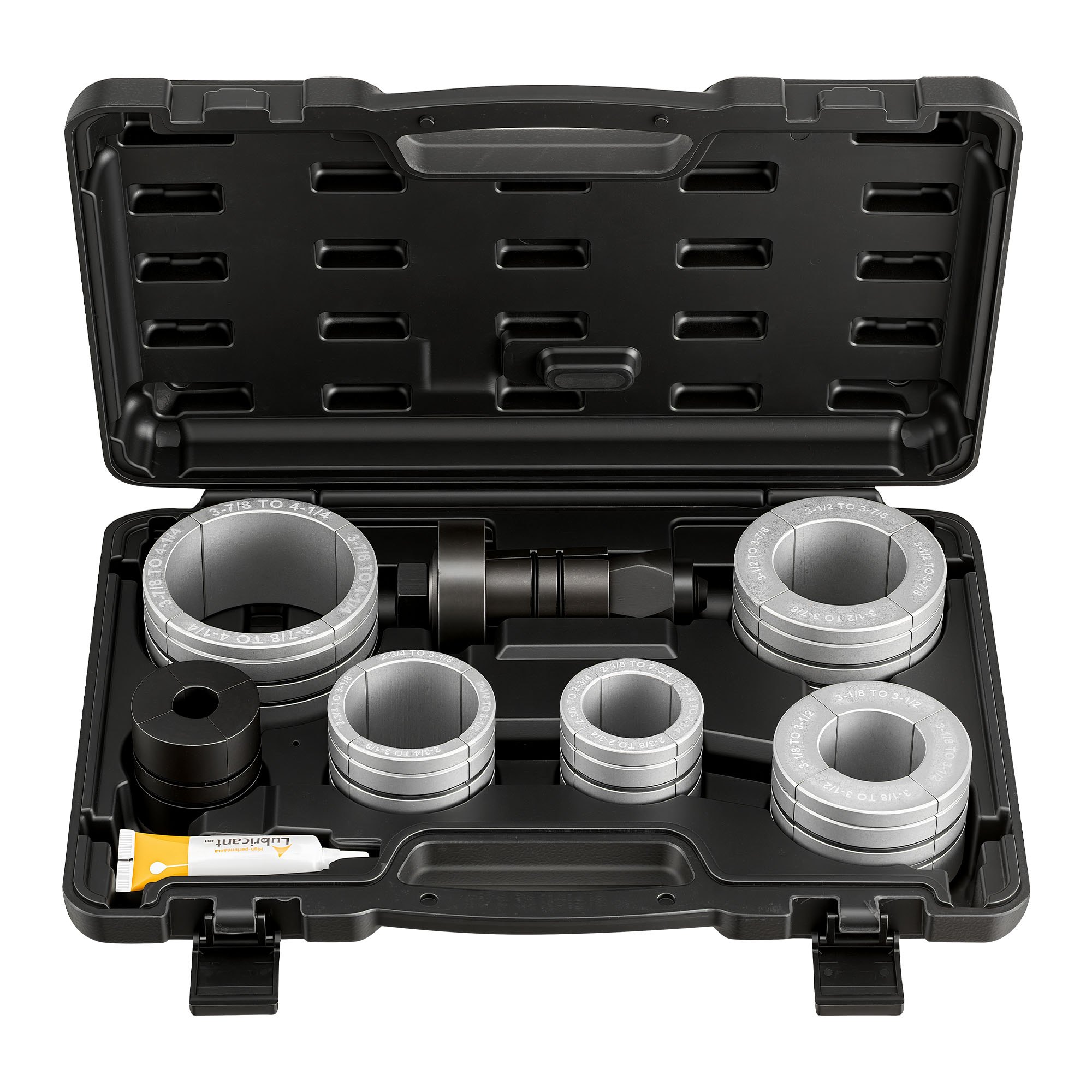 VEVOR Kit di Strumenti per Svasatura, Kit di Utensile per Espansione dei Tubi di Scarico, Allargatore per Tubi di Scarico da 41,27 mm a 107,95 mm, con 7 Collettori Robusti e Custodia per Trasporto
