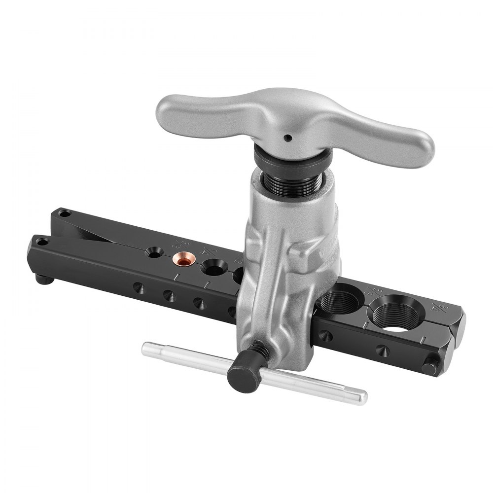 VEVOR Flaring Tool HVAC, 45° Eccentric Single Flaring Tool for 4.76mm - 19mm Copper Aluminum Tubes, Copper Pipe Flare Tool Kit for Refrigeration Air Conditioner Repair - Toolbox Included