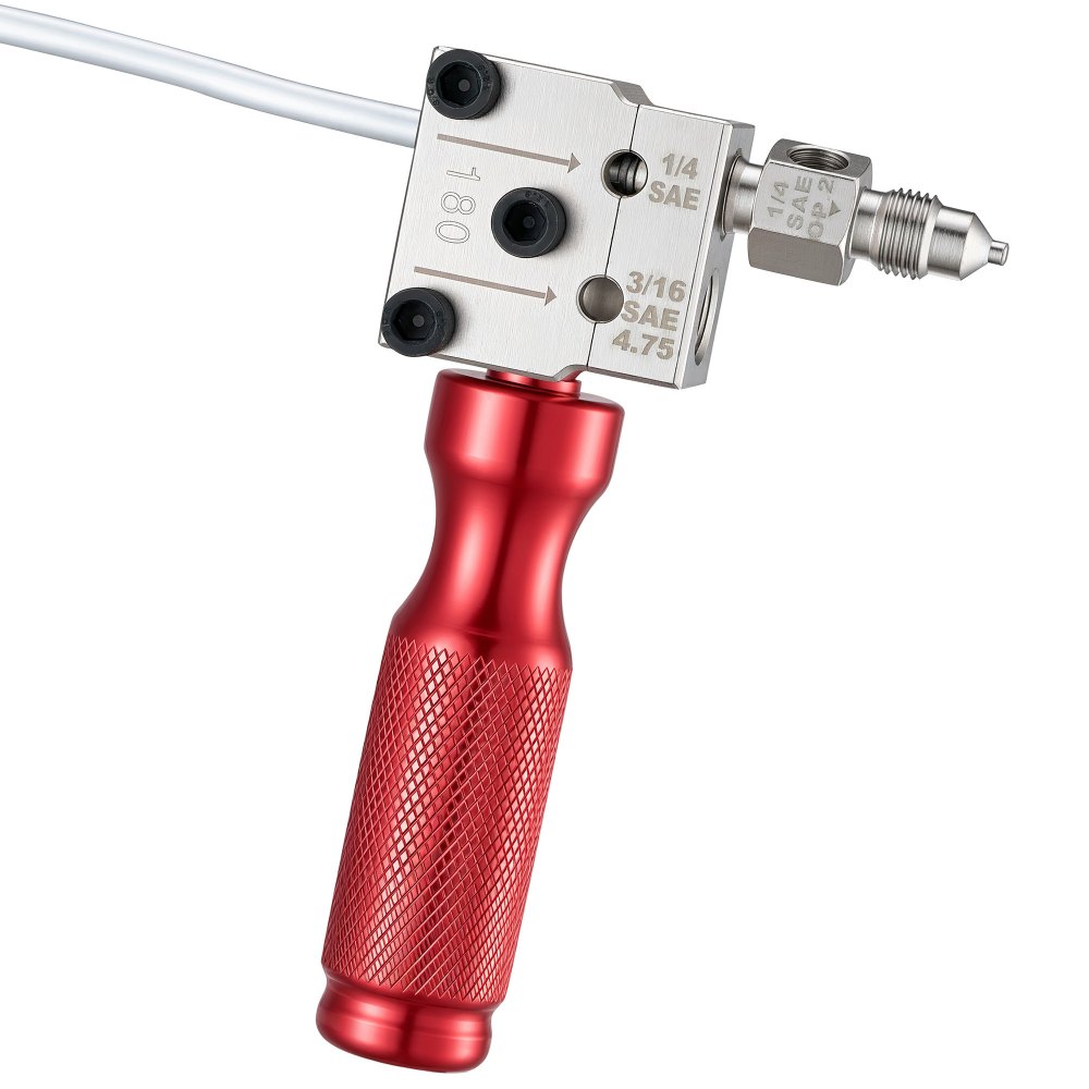 VEVOR Kit di Strumenti per Svasatura, Kit di Utensile per Svasatura Singola e Doppia a 45° dei Tubi in Rame da 4,75 mm e 6,35 mm, con 2 Stampi di Formatura, per Riparazione di Tubi Freni Autoveicoli