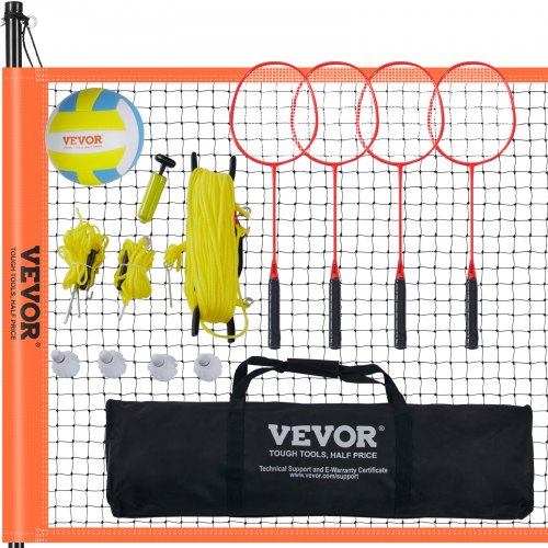 VEVOR Set di reti combinate per pallavolo e badminton all'aperto, portatili, regolabili in altezza