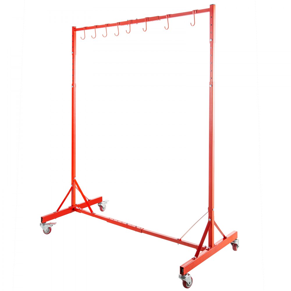 Rack per verniciatura Supporto per vernice automobilistica 8 ganci, asciugatura verniciatura, regolabile in rosso