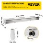 VEVOR Waterfall Shower Pool Fountain 59.1"x4.5"x3.1" Pool Fountain 1.3" Water Fountain 0.87" Decoration Garden Pond