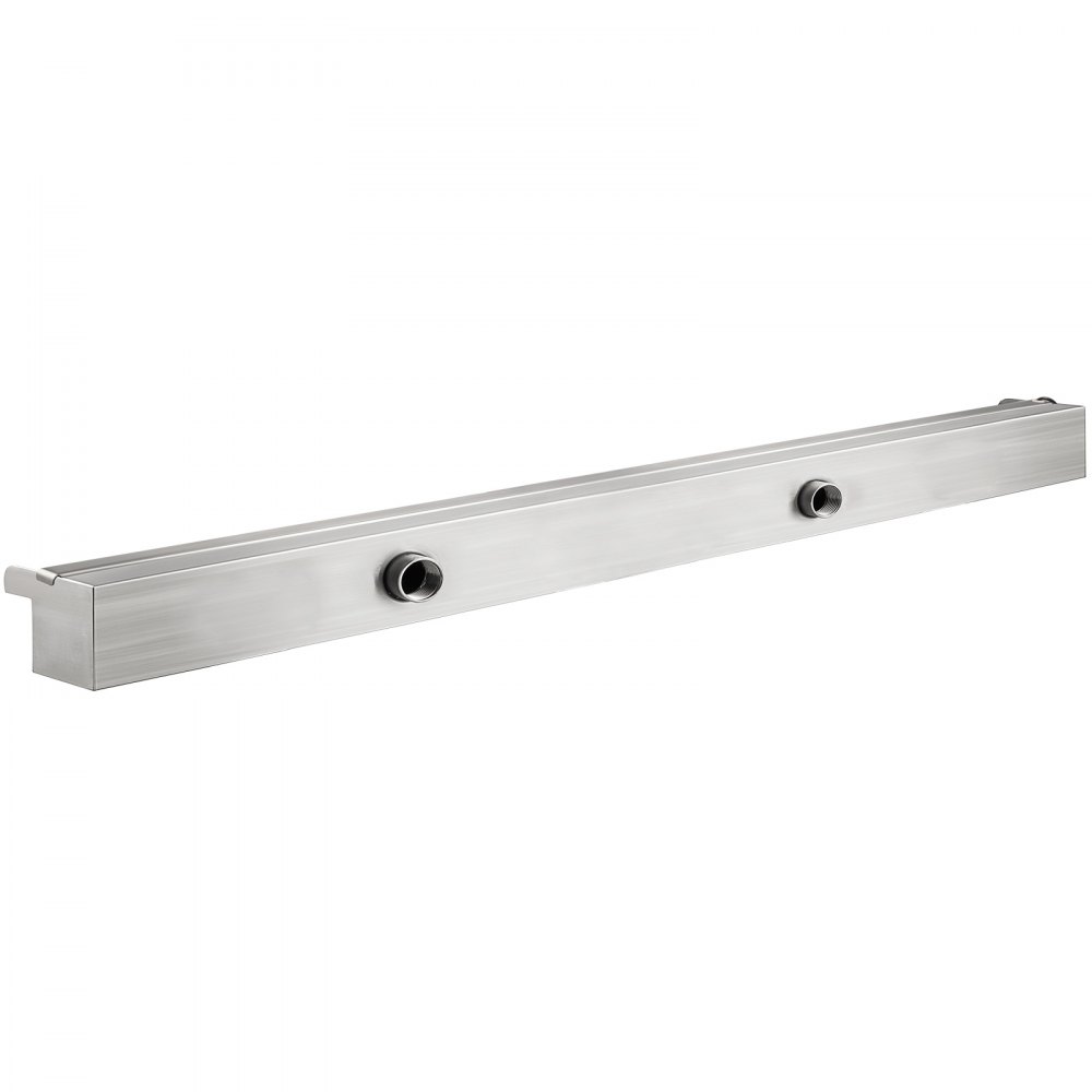 VEVOR Scarico a Cascata per Piscina 151x11,5x8 cm in Acciaio Inox con Striscia LED Colorata, Connettore per Tubo Flessibile, Telecomando, Resistente alla Corrosione per Laghetto, Giardino Esterno