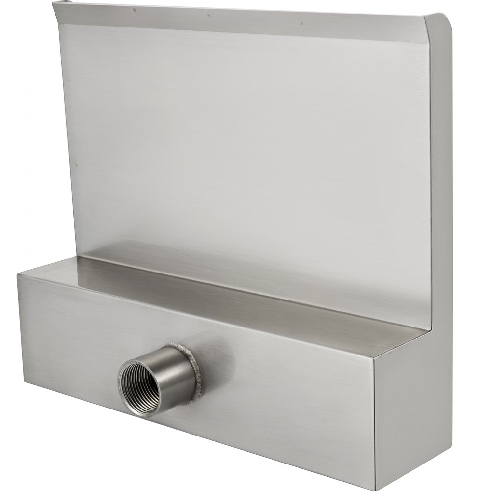 VEVOR Fontana per Piscina a Cascata in Acciaio Inossidabile 30 x 33 x 8 cm, Fontana a Cascata Rettangolare da Giardino Include Connettore, Tubo Flessibile, Morsetto e Nastro in PTFE, Lama a Cascata