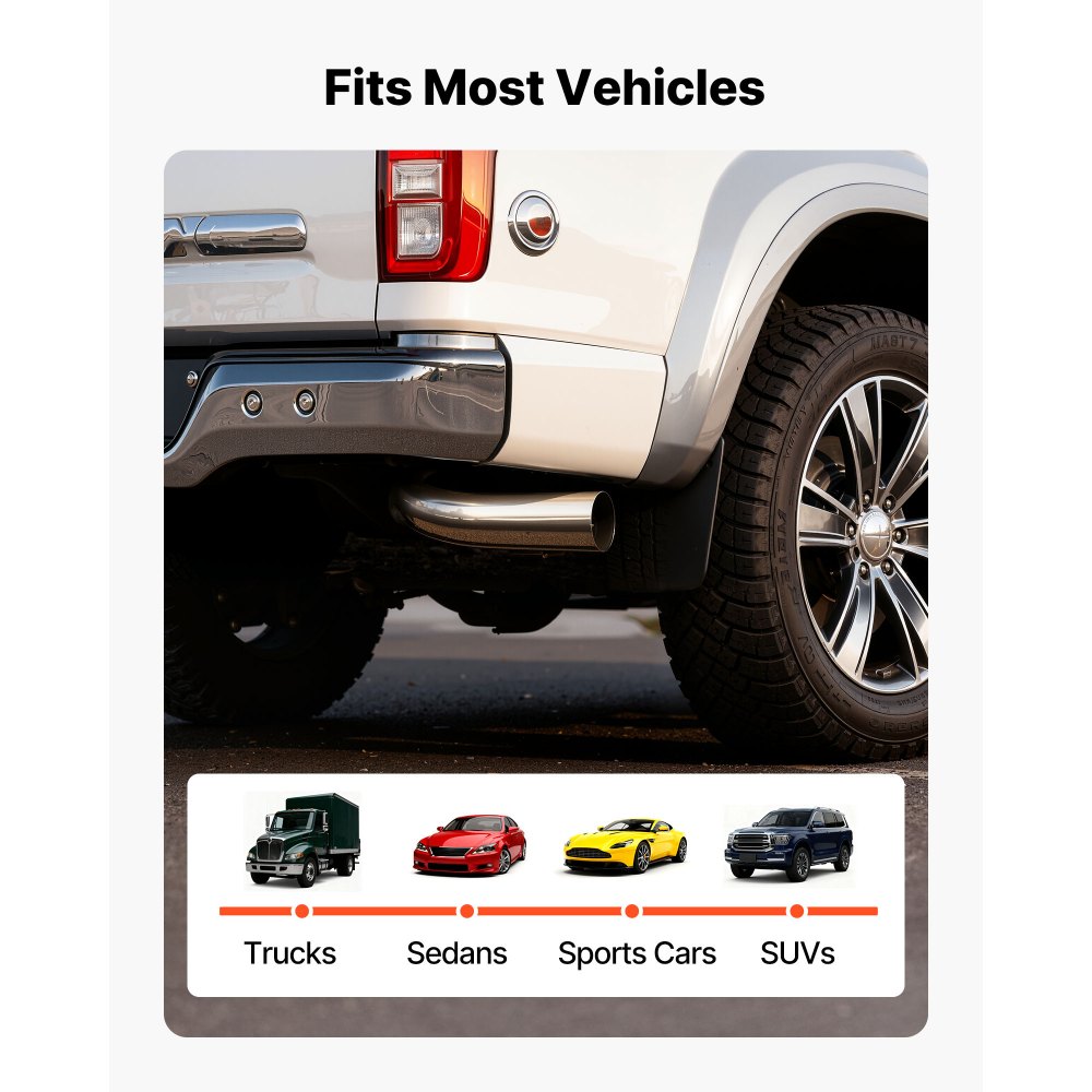 VEVOR Valvola di Scarico Automatica con Pezzo Angolato, Ingresso 127 mm, Uscita 152 mm, Lunghezza Totale 584 mm, Terminale di Scarico Curvo Verso il Basso con Morsetto per Camion, Superficie Cromata