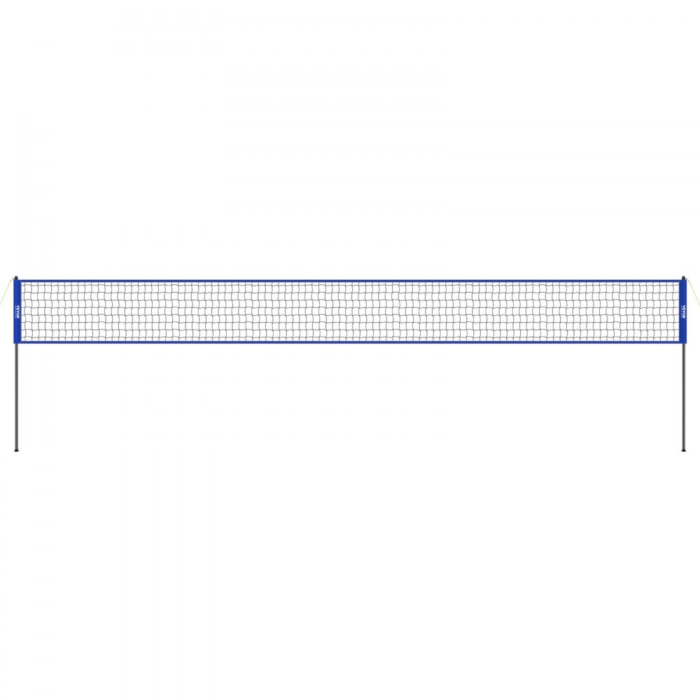 VEVOR Sistema di Rete da Pallavolo Portatile per Esterni, Pali in Acciaio Altezza Regolabile, Pallavolo in PVC, Pompa, Borsa, Rete da Pallavolo Resistente per Cortile, Spiaggia, Prato