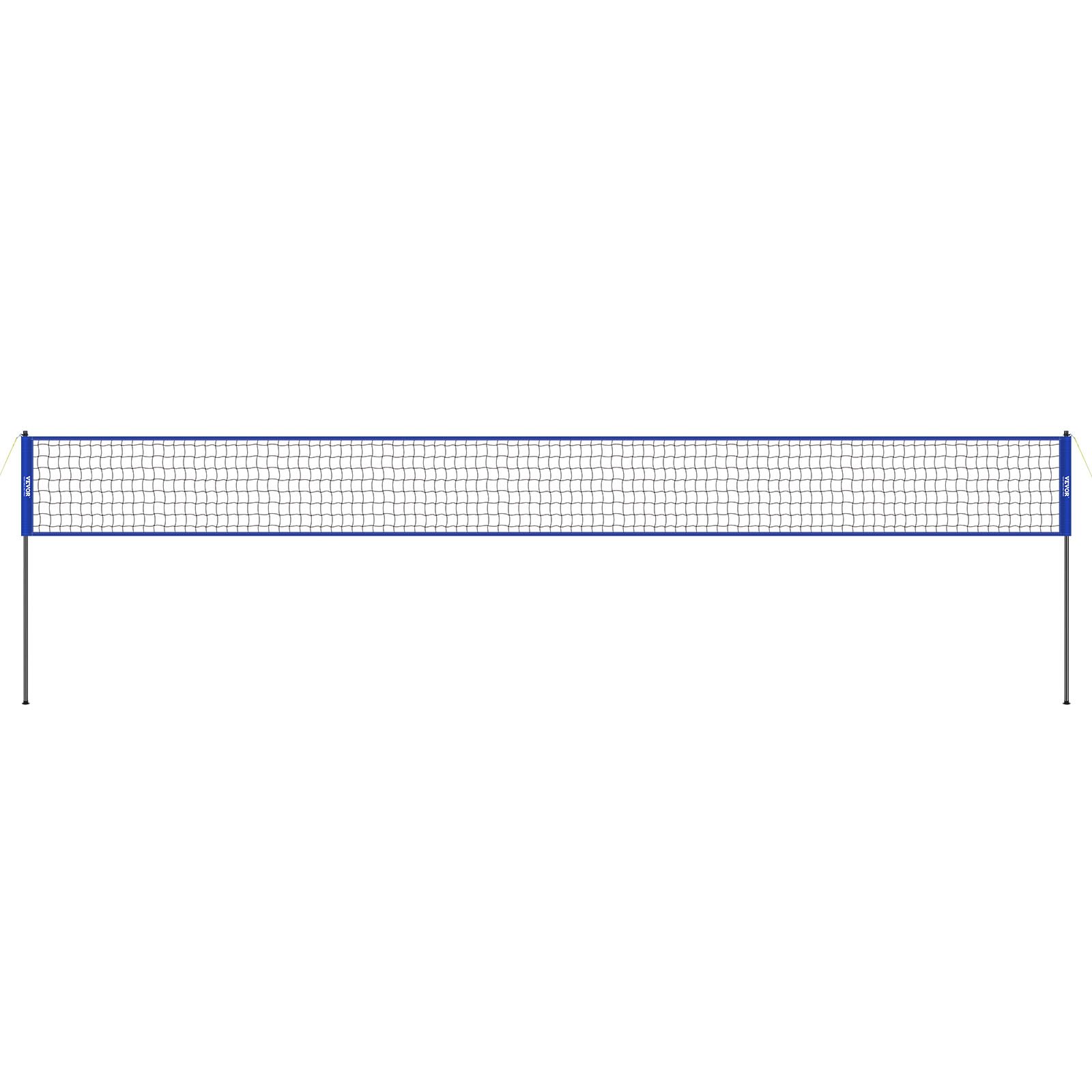 VEVOR Volleyball Net, Height-Adjustable Volleyball Net Set, 9.7 x 2.4 m, Portable Beach Volleyball Net, Blue, Foldable Volleyball Net with Volleyball & Carrying Bag, for Garden, Beach