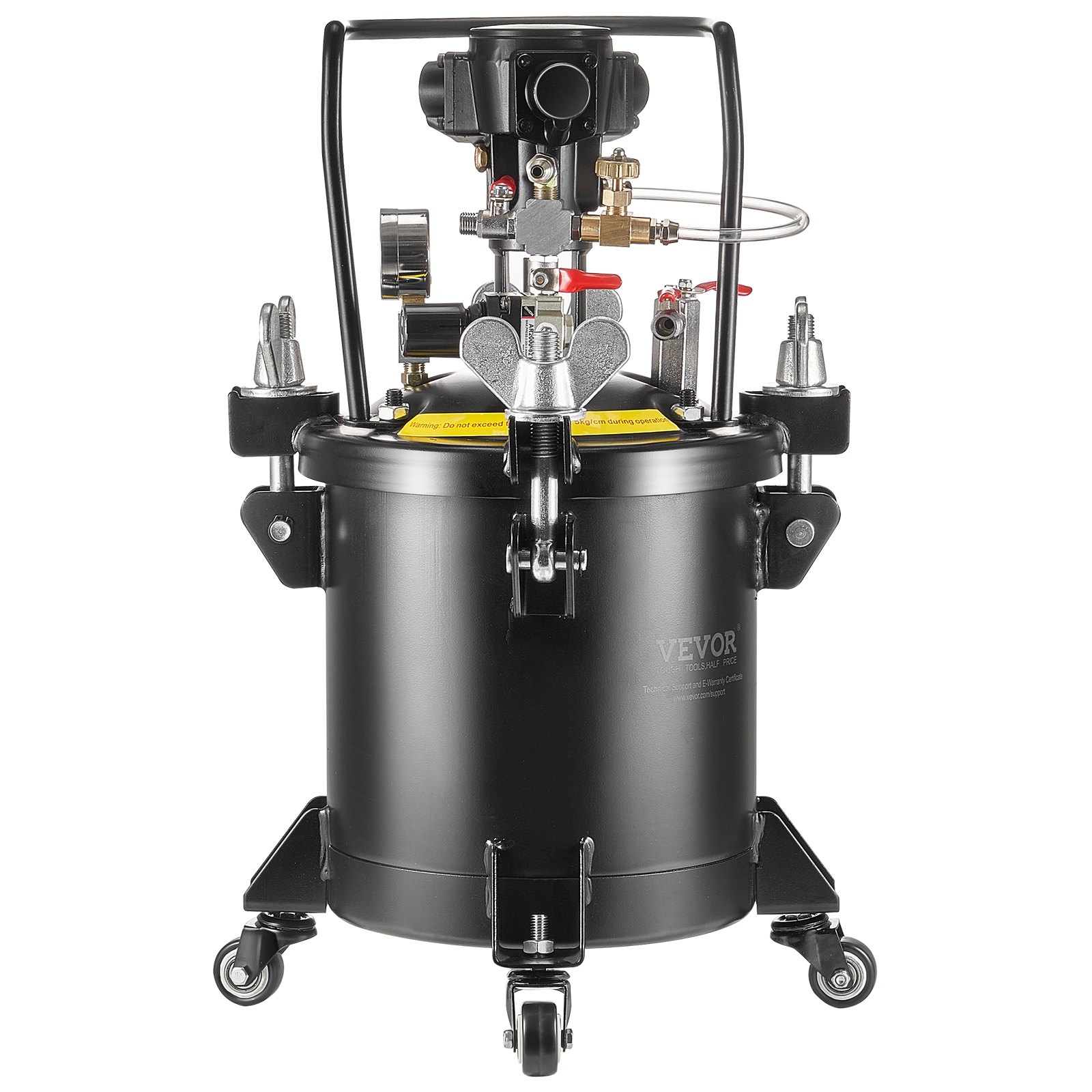 VEVOR Serbatoio a Pressione per Vernice Spruzzo, Serbatoio a Pressione 10 Litri Funzione di Agitazione, Pressione Regolabile 70PSI, Serbatoio a Pressione per Vernice Spray fai da te