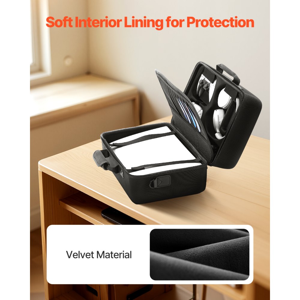VEVOR Custodia da Trasporto PS5, Borsa da Viaggio per Playstation 5 in EVA Antiurto Fodera Interna Morbida, Custodia Protettiva per PS5 Console Accessori con Maniglia per Trasporto