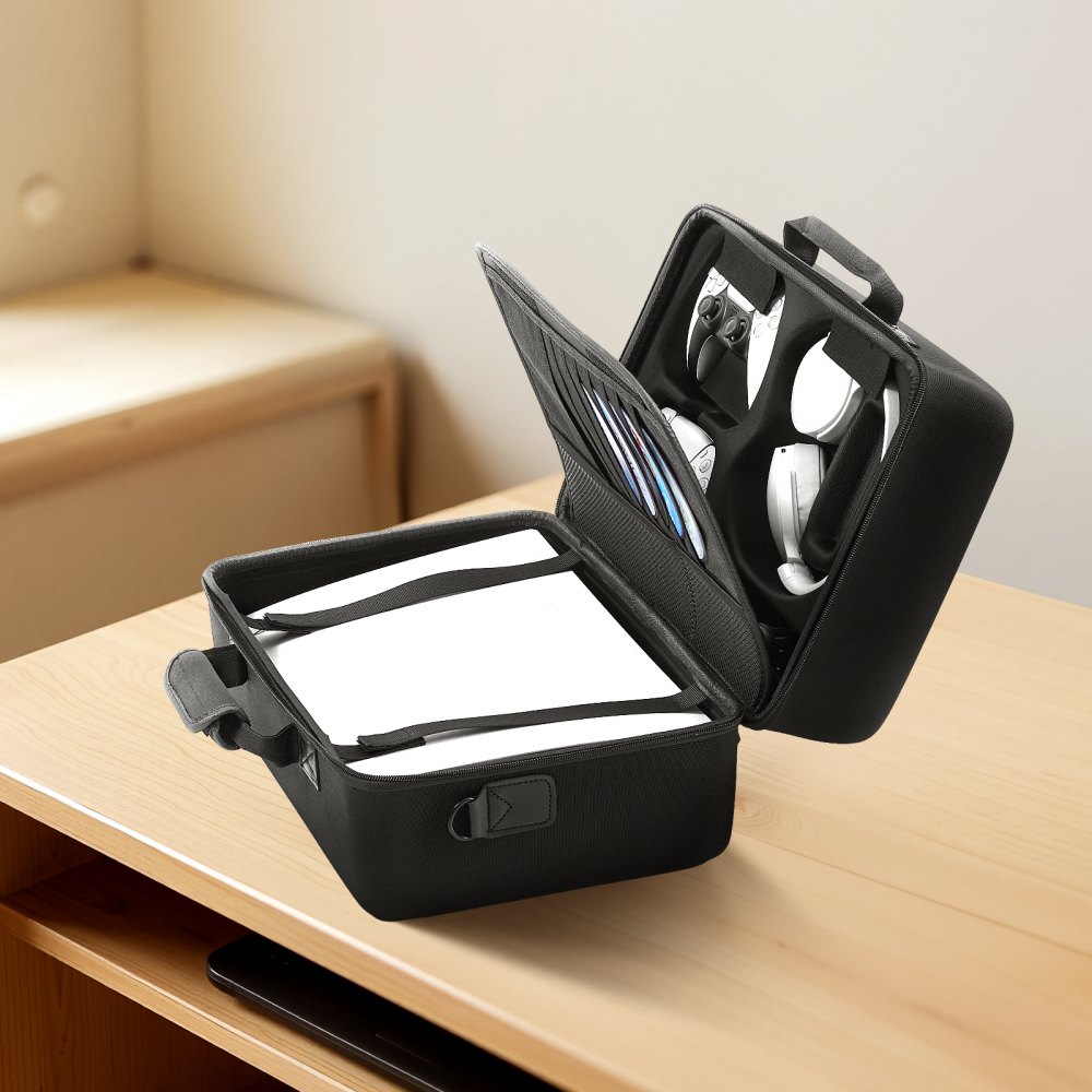 VEVOR Custodia da Trasporto PS5 2020, Borsa da Viaggio per Playstation 5 in EVA Antiurto Fodera Interna Morbida, Custodia Protettiva per PS5 Console Accessori con Maniglia per Trasporto