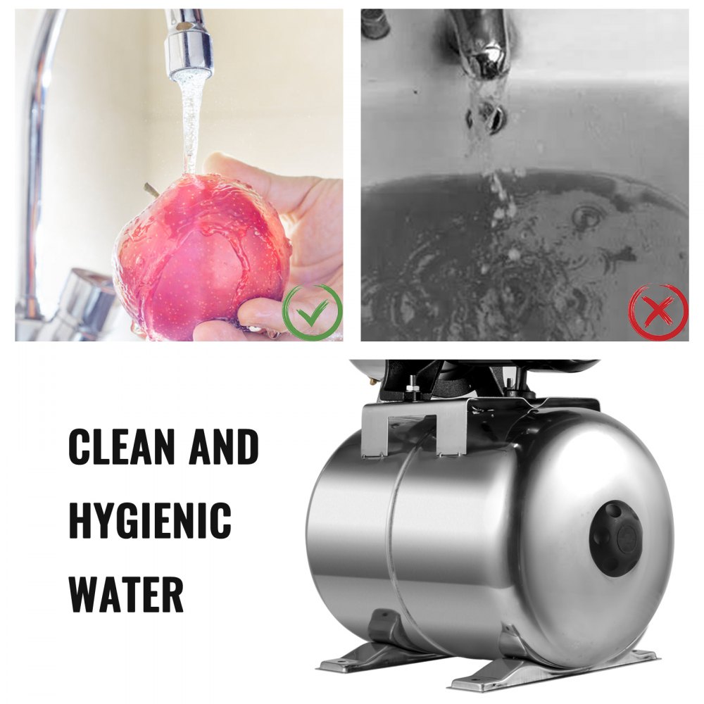 Vevor Pompa Per Getto Poco Profondo 550w Pompa Del Pozzo D'acqua Serbatoio 24l