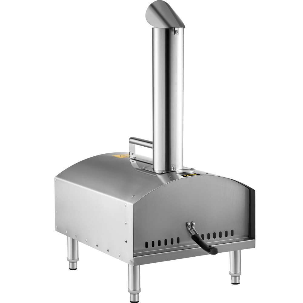 VEVOR Forno a Legno di Pellet per Pizza in Acciaio Inox da 12'', Forno per Pizza da Esterno in Acciaio Inox e Cordierite, Forno per Pizza di Legno in Pellet da 12 Pollici, Fornetto Portatile Giardino