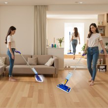 VEVOR Mocio Spray Lavapavimenti con 3 Panni Lavabili Riutilizzabili, Scopa Lavapavimenti con Serbatoio Acqua Ricaricabile da 800 mL per Pulizia di Pavimenti in Piastrelle