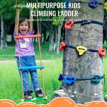 VEVOR Kit Ninja per Arrampicarsi sugli Alberi, 6 Cinghie a Cricchetto, Arrampicata sugli Alberi 12 Prese per Arrampicata sugli Alberi, 1 Scala da Arrampicata, Rocce da Arrampicata per Bambini, Adulti
