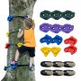 VEVOR Kit di Arrampicata sugli Alberi Ninja, 6 Cinghie a Cricchetto, 12 Prese per Arrampicata sugli Alberi, Grandi Rocce da Arrampicata per l'Allenamento agli Ostacoli dei Guerrieri Ninja all'Aperto