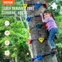 Kit per arrampicata sugli alberi VEVOR raffigurante un bambino che si arrampica su appigli colorati e resistenti su un albero.