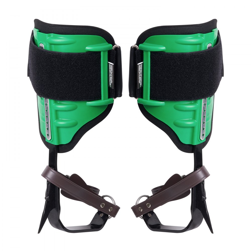 VEVOR Tree Climbing Spikes, 1 Paio di Speroni da Arrampicata in Lega di Acciaio, Capacità 158,75 kg, Attrezzatura Arrampicata Alberi con Cinghie Protezioni per Punte, per Scalatori, Caccia, Verde