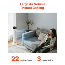 VEVOR Ventilatore a Torre 1016 mm Ventilatori Oscillanti a 70° Velocità 6,7 m/s